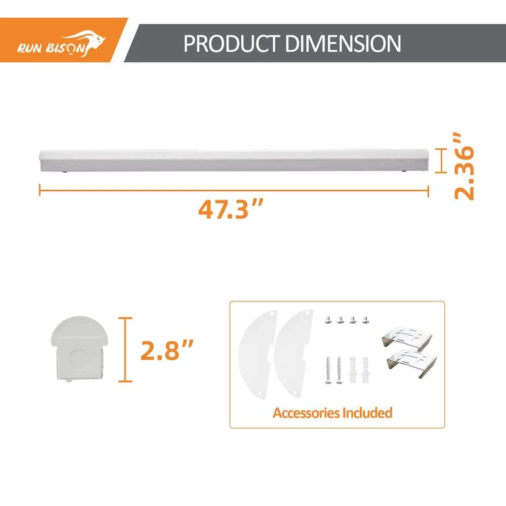 4 ft. Linear Integrated LED Dimmable Strip light Shop Light, CCT/Wattage/Lumen Selectable, 0-10V Dimming by RUN BISON 4 4 ft. Linear Integrated LED Dimmable Strip light Shop Light, CCT/Wattage/Lumen Selectable, 0-10V Dimming by RUN BISON - Image 4