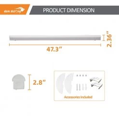 4-Pack 4ft White 150 Watt Equivalent Linear Integrated LED strip light with 2860/3640/5520lm,3500K/4000K/5000K by RUN BISON -Cheap RUN BISON || RCA Store white run bison strip light fixtures ht g2strip 4ft 277 8403 235d 4pk 1f 1000