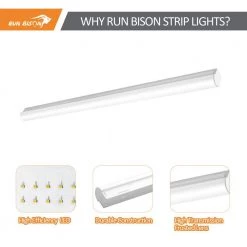 4 ft. Linear Integrated LED Dimmable Strip Light Shop Light, CCT/Wattage/Lumen Selectable, 0-10-Volt Dimming (9-Pack) by RUN BISON -Cheap RUN BISON || RCA Store white run bison strip light fixtures ht g2strip 4ft 277 8403 235d 9pk 4f 1000