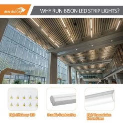 6-Pack 4ft. White 150 Watt Equivalent Linear White Integrated LED Strip Light fixture, 2860/3640/5520lm,3500/4000/5000K by RUN BISON -Cheap RUN BISON || RCA Store white run bison strip light fixtures ht strip 4ft 277 8453 235d 6pk fa 1000