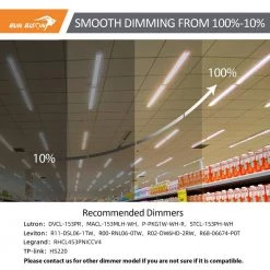 4 ft. Integrated LED Dimmable Linear LED Strip light Shop light, CCT/Wattage/Lumen Selectable, 0-10V Dimming, 120-277V by RUN BISON -Cheap RUN BISON || RCA Store white run bison strip light fixtures ht strip 4ft 277 8453 235d 76 1000